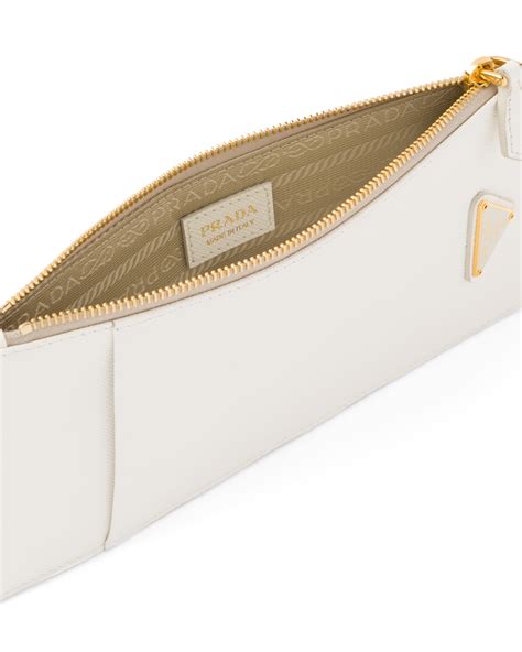 White Saffiano Leather Document Holder 